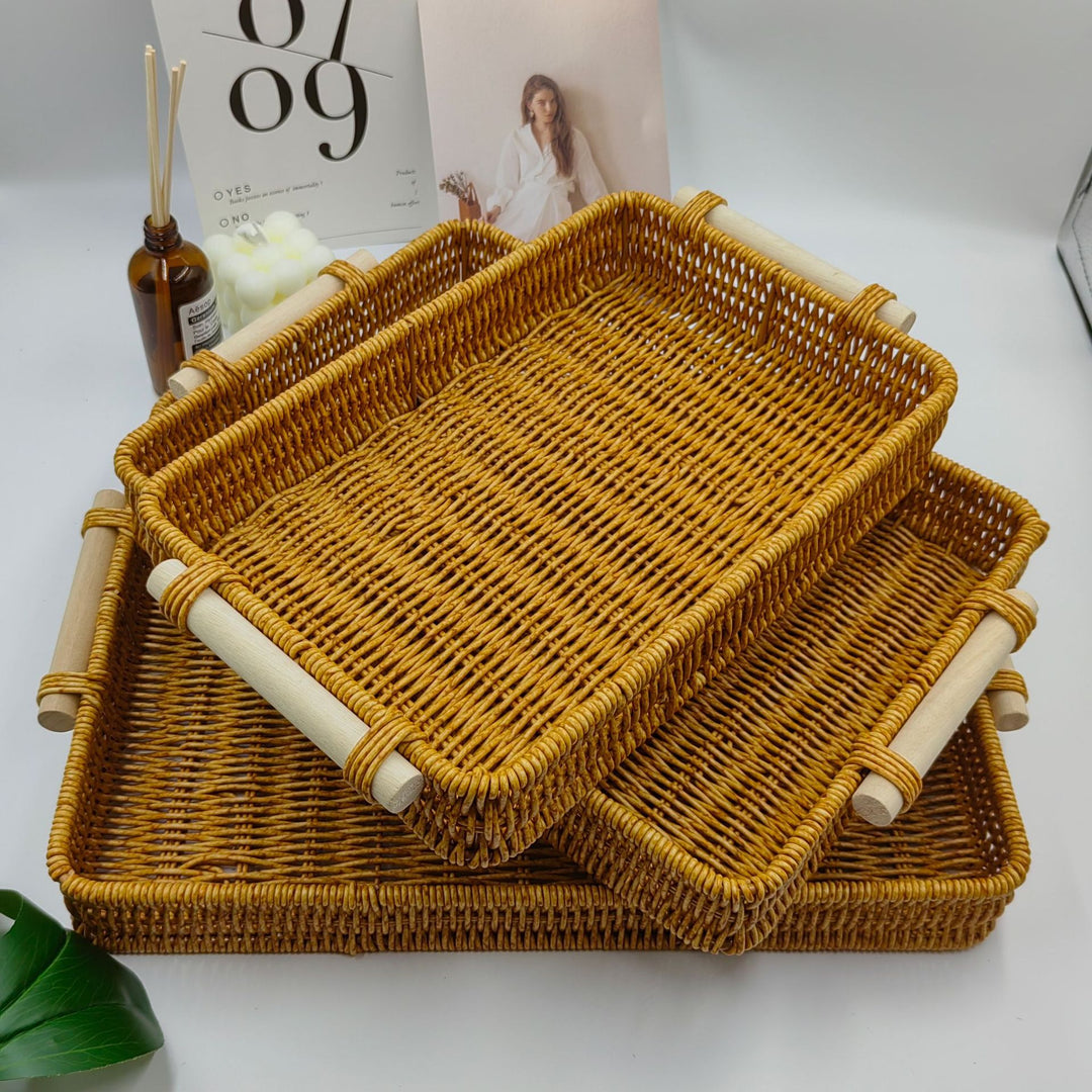 Handwoven Decorative Serving Tray Bowlift