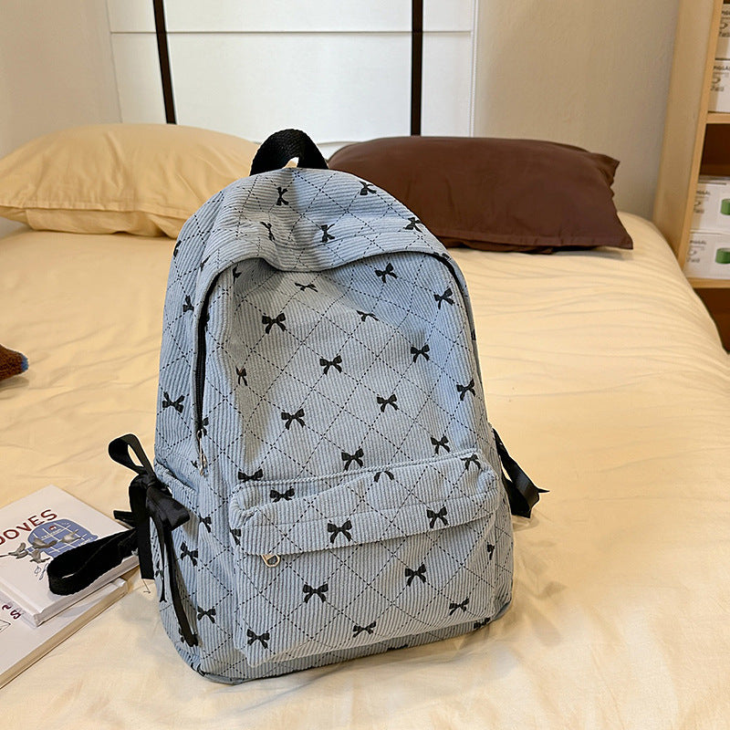 Quilted Bow Detailed Backpack