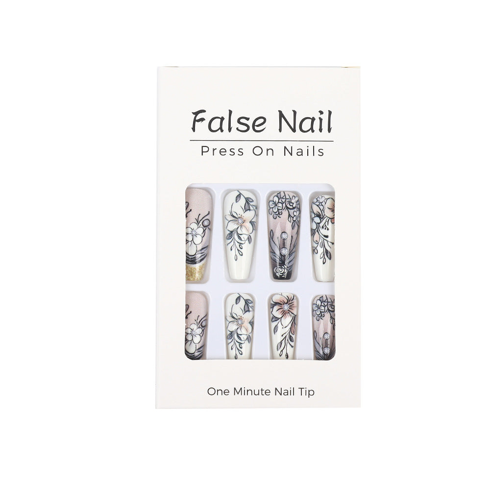 Art Nail Set with Artistic Floral Decorations Bowlift