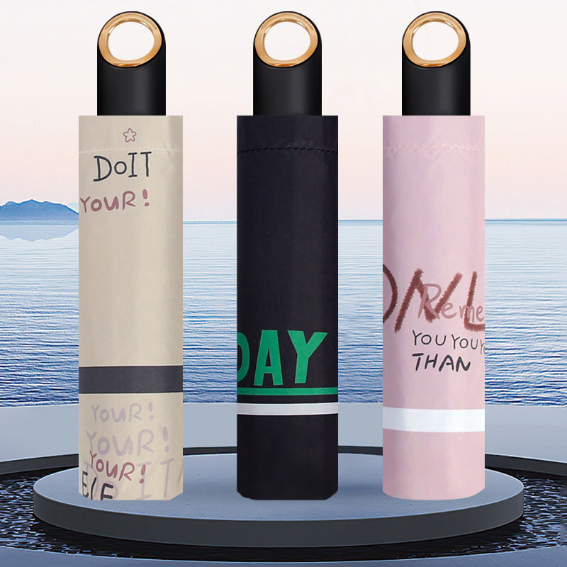 Women's Foldable Umbrella with Modern Print Bowlift