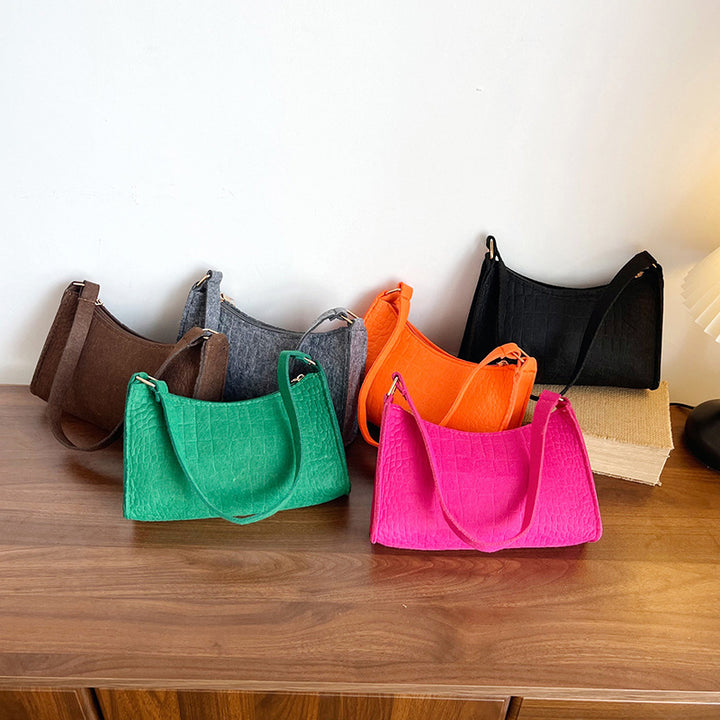 WoCrocodile Textured Mini Shoulder Handbag Bowlift