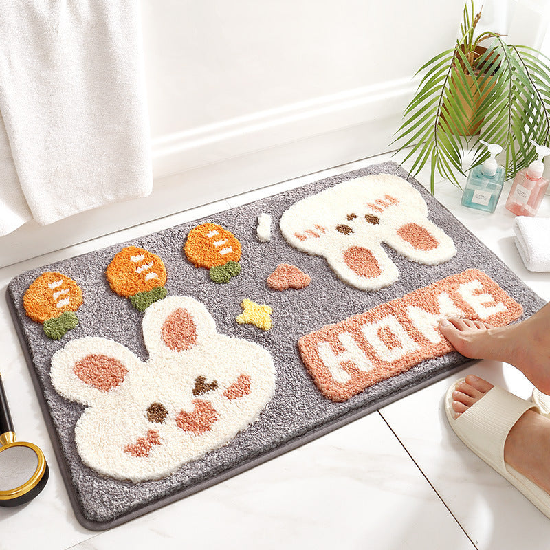 Plush Bunny-Themed Bath Mat Bowlift