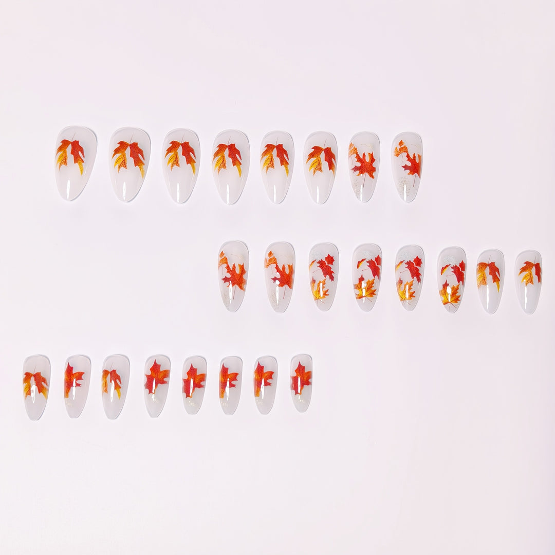 Artificial nails with autumn leaf design Bowlift