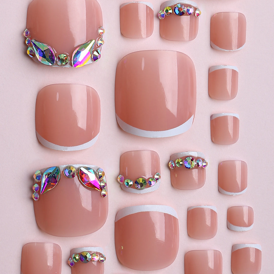 Acrylic nails with luxurious rhinestone embellishments Bowlift