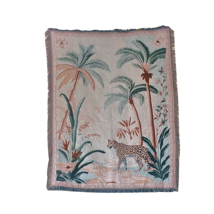 Tropical Wildlife Pattern Throw Blanket