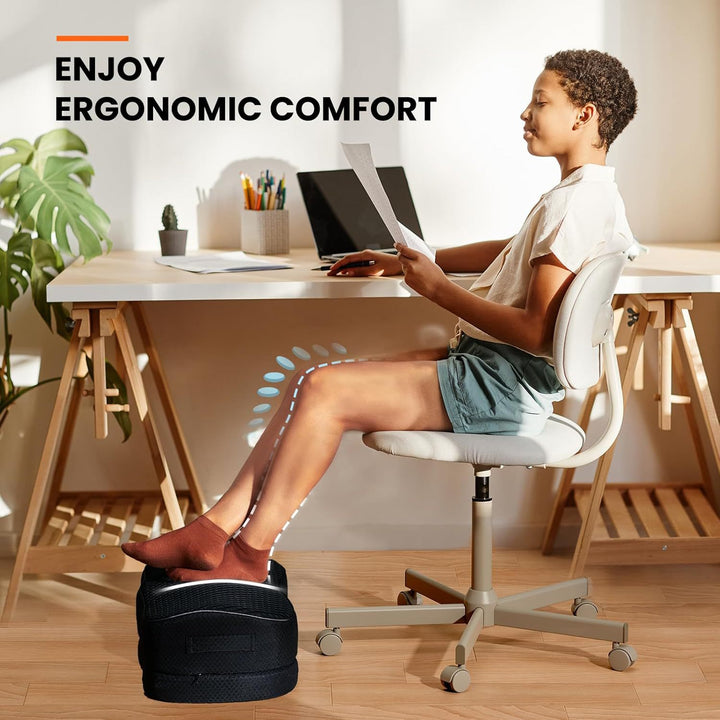 Adjustable Ergonomic Memory Foam Under-Desk Footrest Bowlift