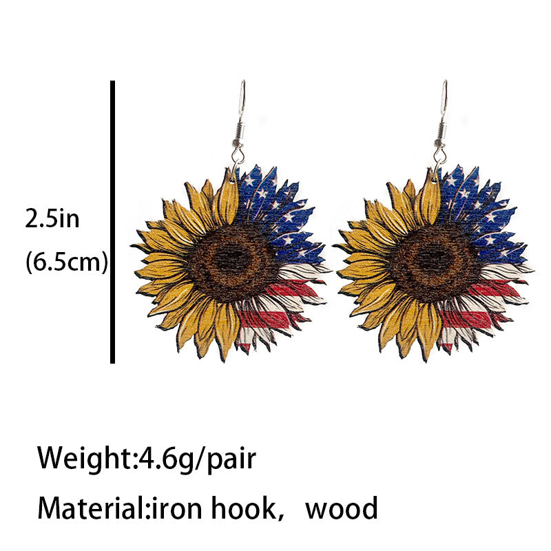 Ladies nan handcrafted wooden earrings cylinder hat motif with star band and lightweight fishhook Bowlift
