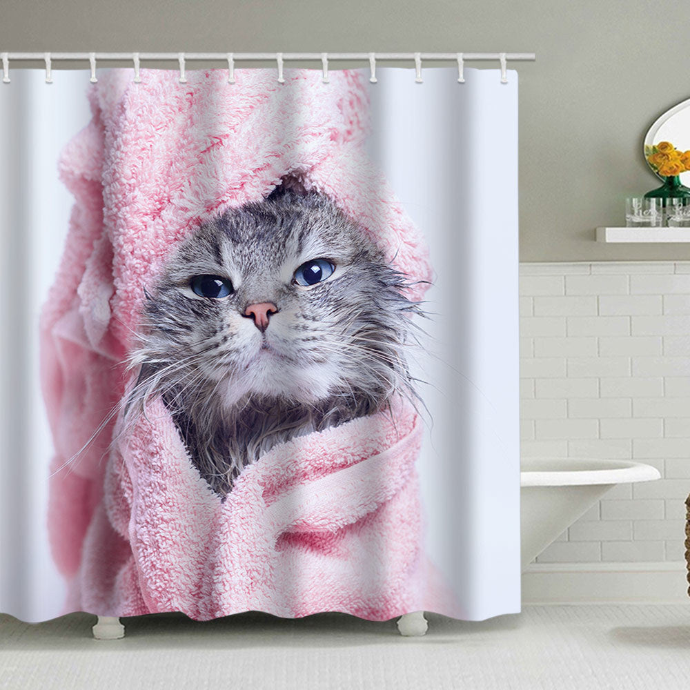 Artistic Dog Illustration Shower Curtain Bowlift