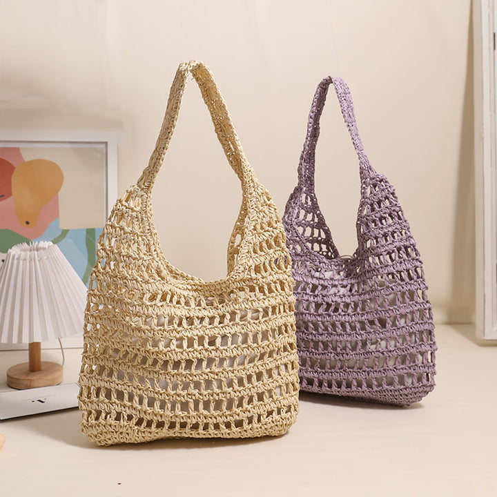 Trendy net tote bag with gathered design Bowlift