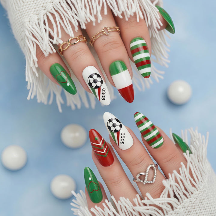 Sporty Football Art Nails Bowlift