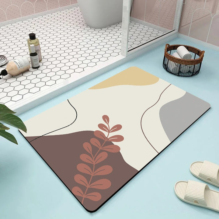 Abstract Floral Bathroom Mat