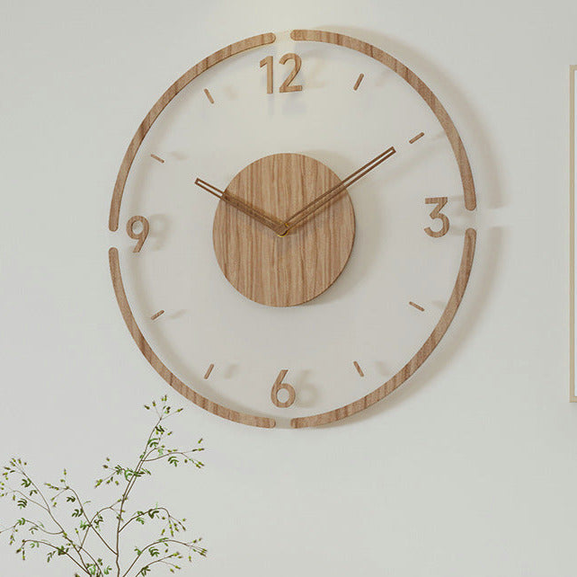 BowLift | WoodCraft | Nordic Solid Wood Wall Clock – Minimalist Silent Timepiece
