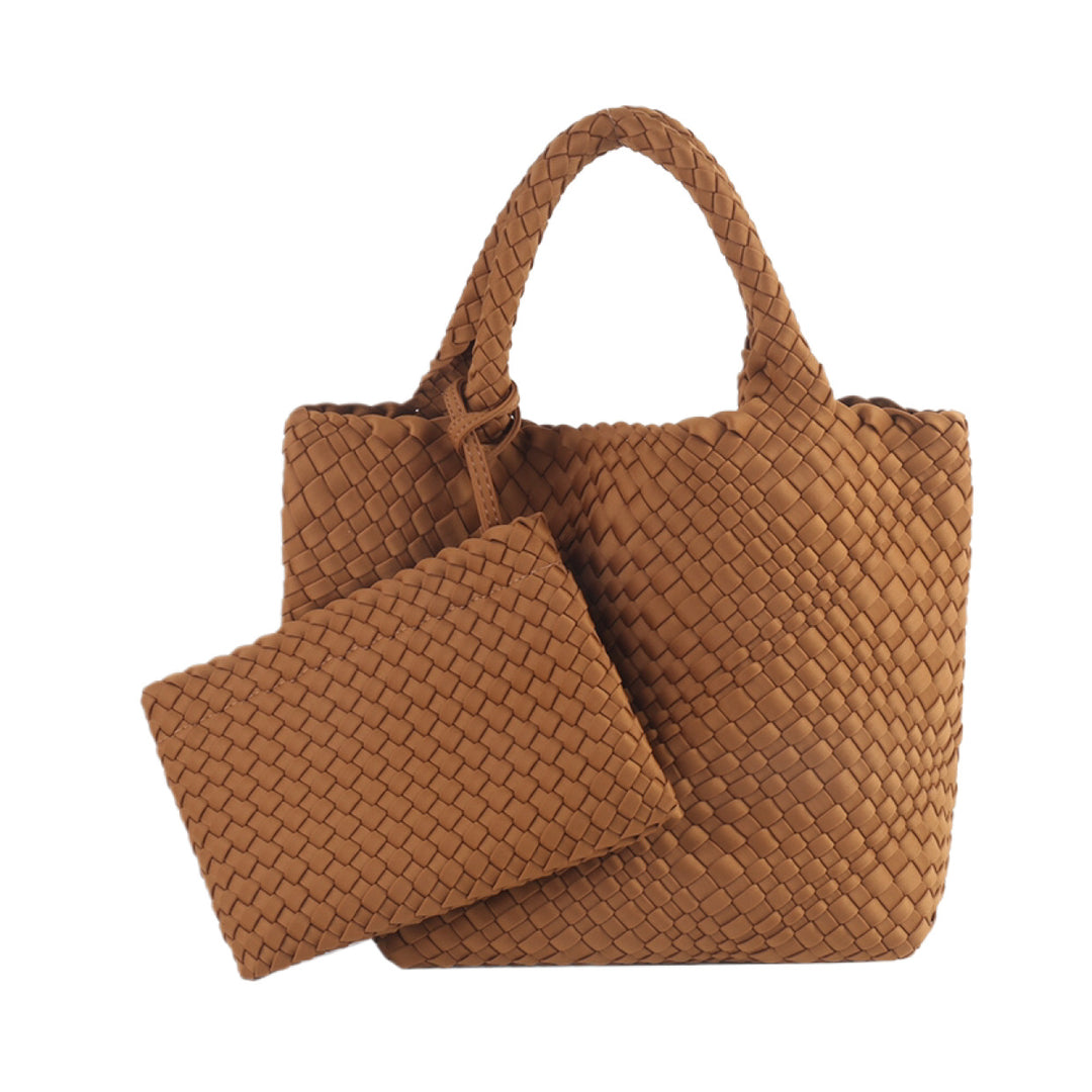 Braided Handbag with Removable Clutch Bowlift