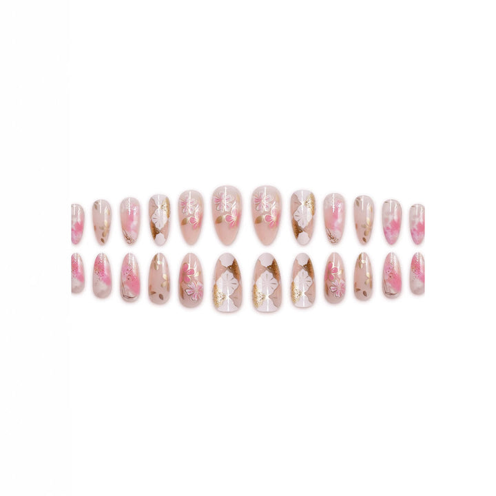 Floral Elegant Press-On Nail Art Set Bowlift