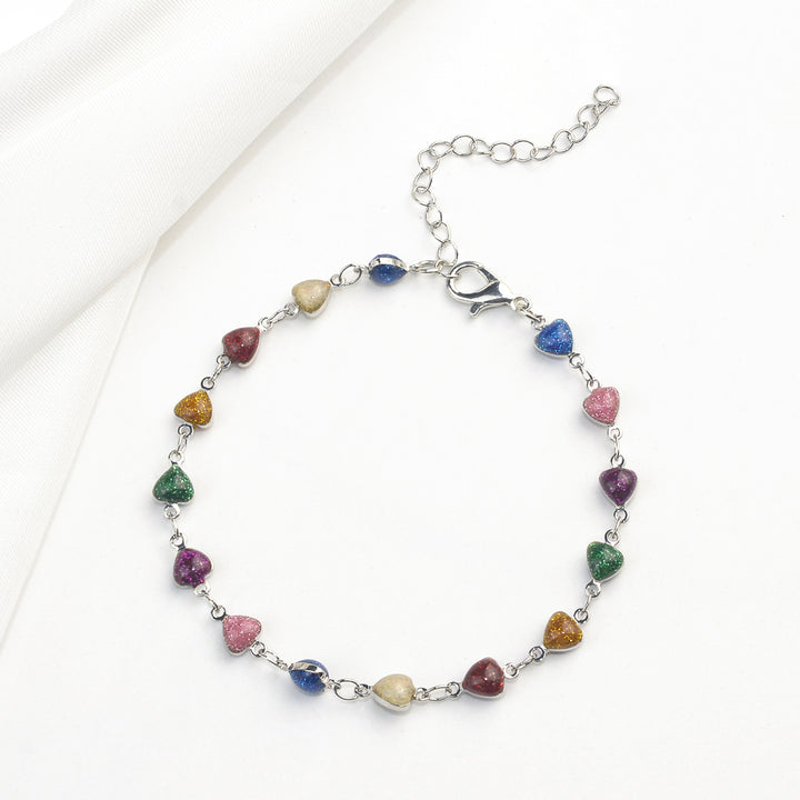 Heart-Shaped Beaded Anklet Bowlift