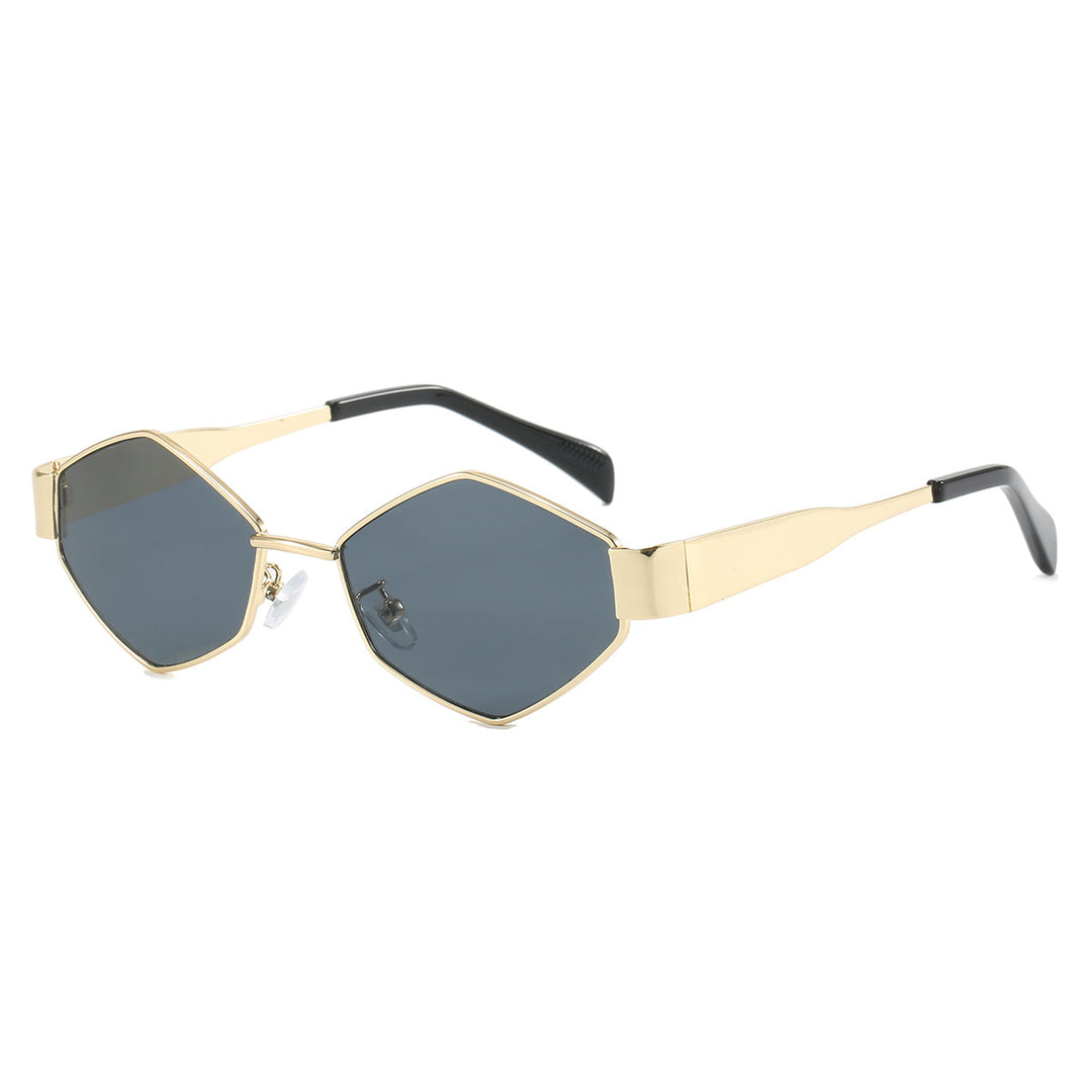 Women's modern geometric sunglasses with high-quality metal frame Bowlift