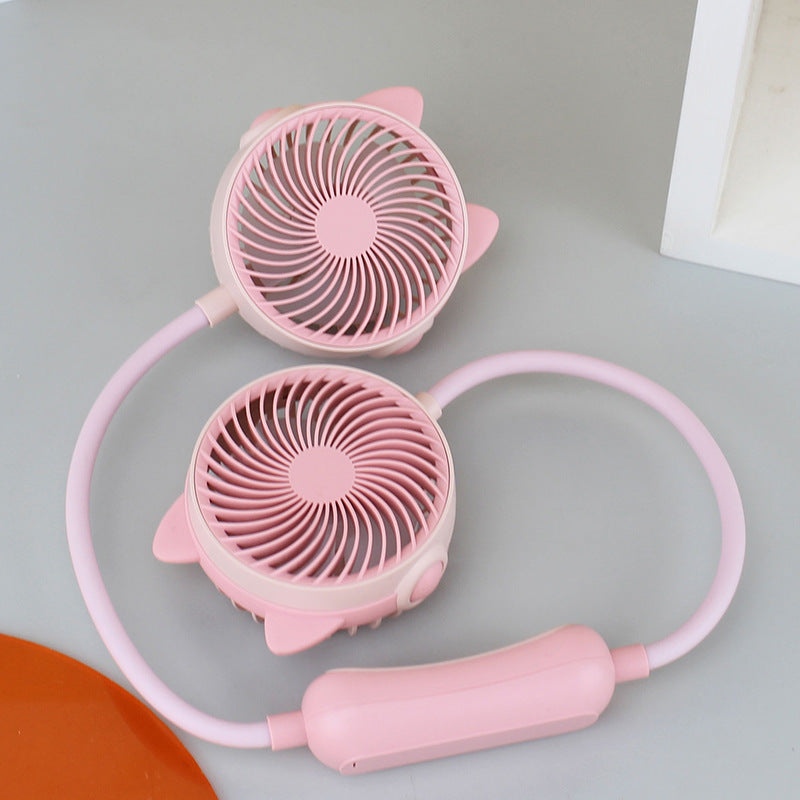 Women's Portable Mini Neck Fan with Dual Blower Bowlift