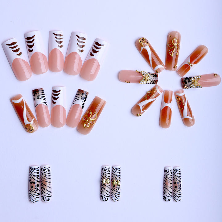 Artificial nails with unique animal and flower motifs Bowlift