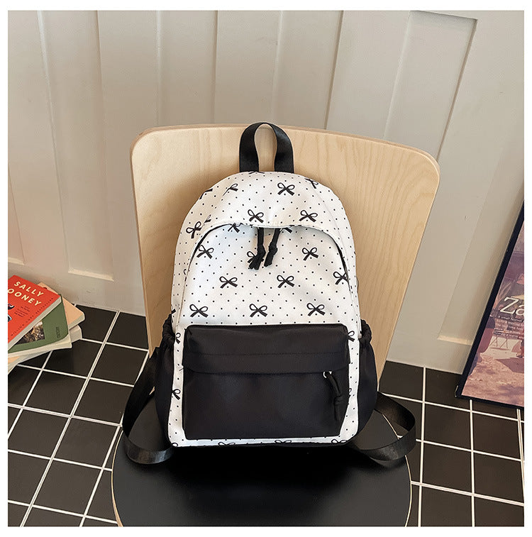 Cute everyday backpack with embroidered bows Bowlift