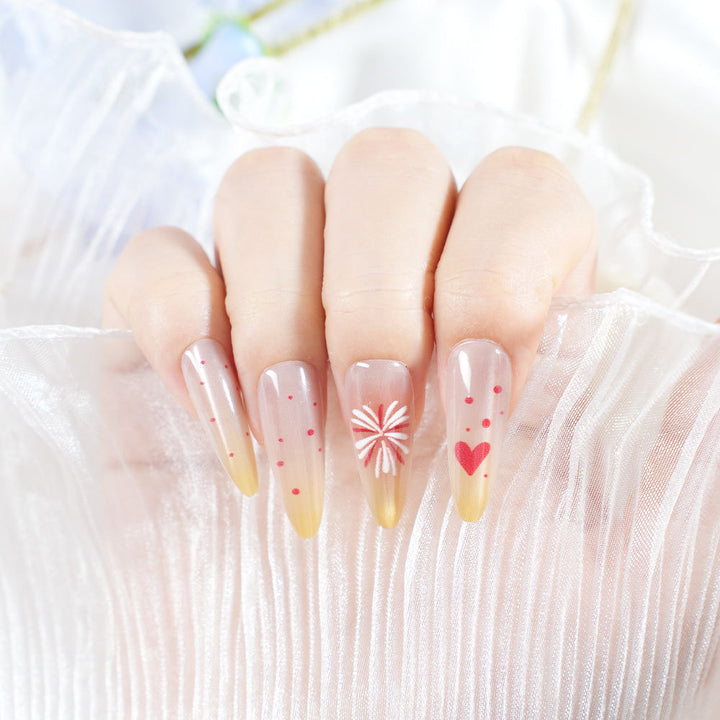 Artistic Floral Nail Art Extensions Bowlift