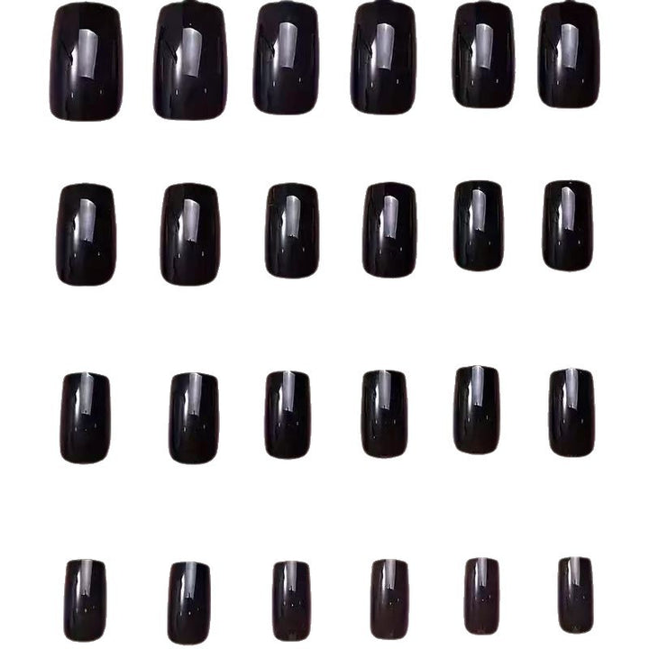 Artificial Nail Set in Shimmering Black Width Bowlift