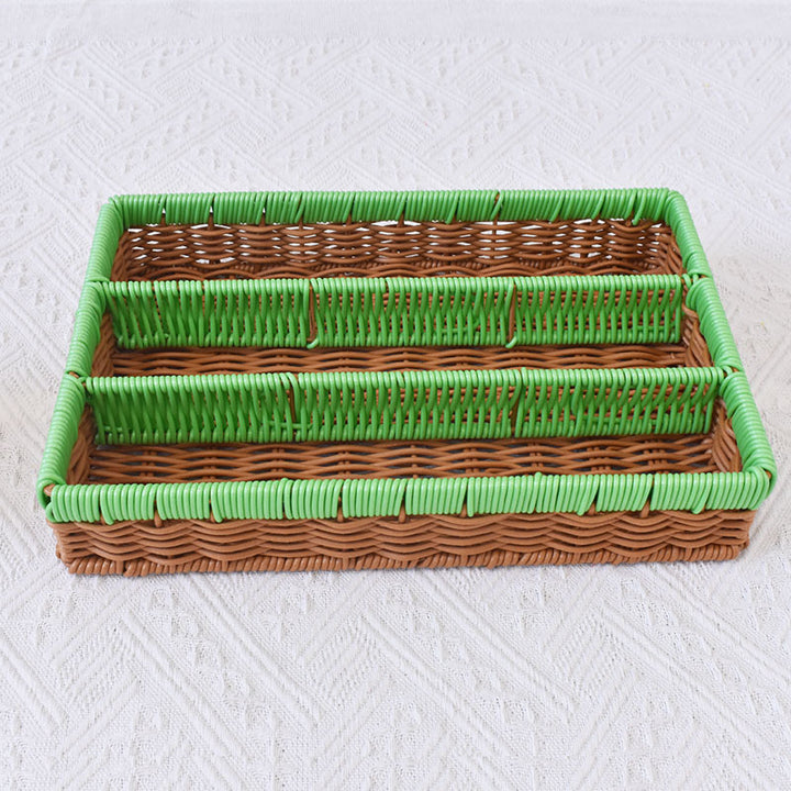 Multi-Tiered Woven Storage Tray Bowlift