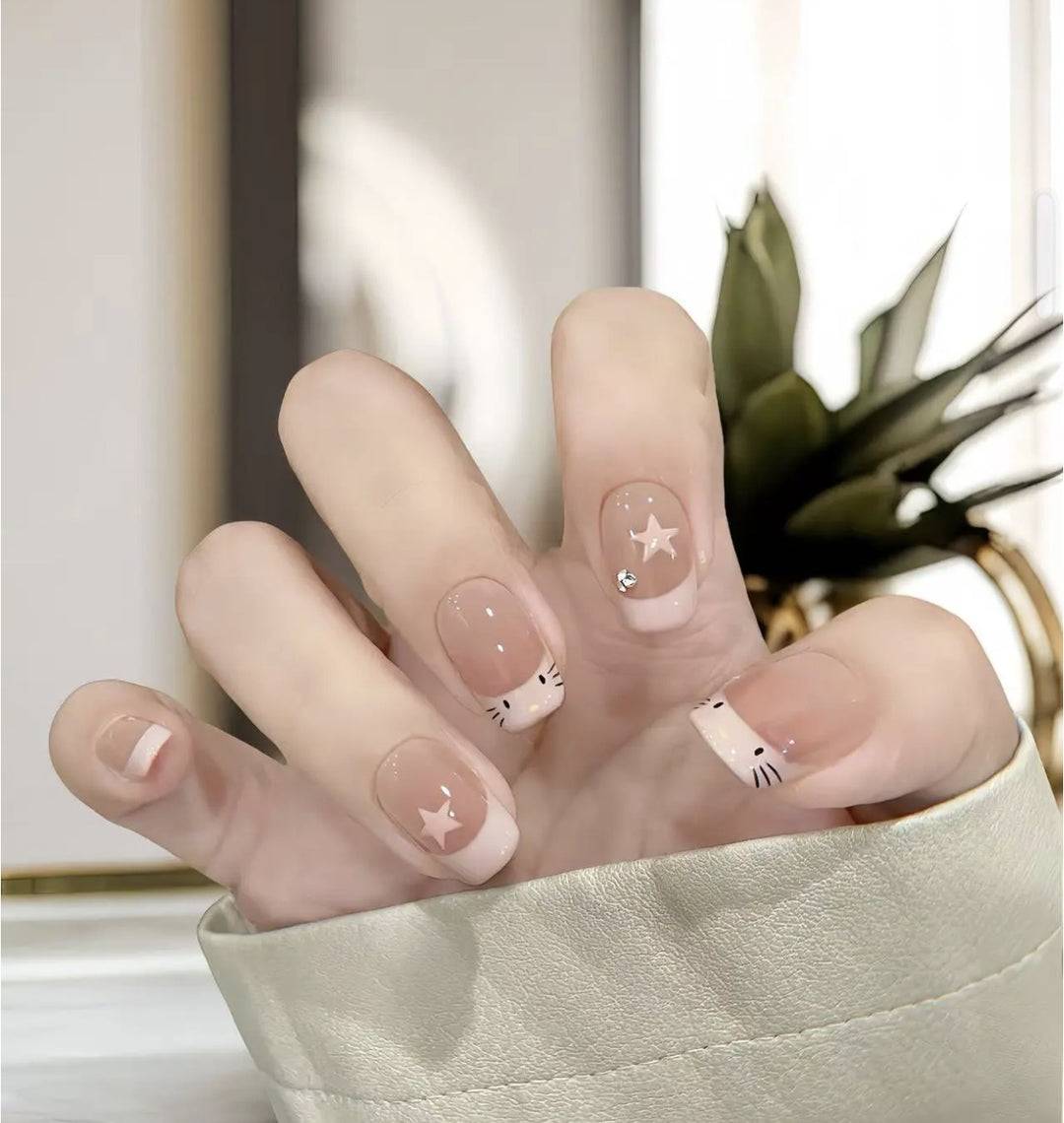 Decorative Character-Themed Press-On Nails with 3D Elements Bowlift