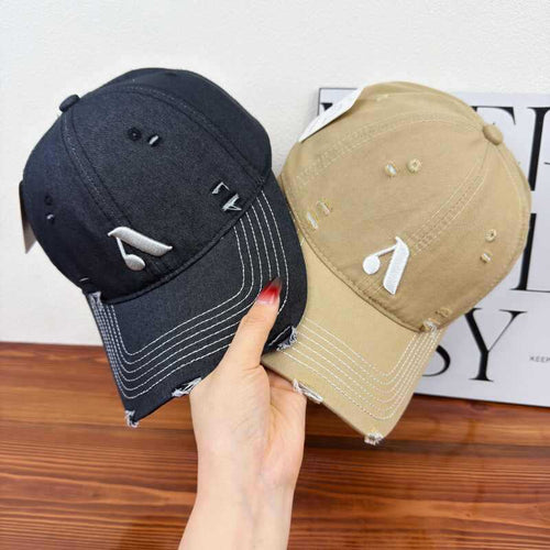 Men's Distressed Denim Style Cap Bowlift