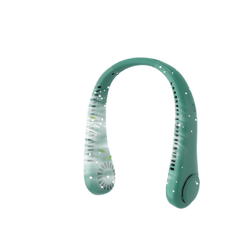 Unisex portable rechargeable neck fan with quiet dual fan adjustable air levels and ergonomic neckband Bowlift