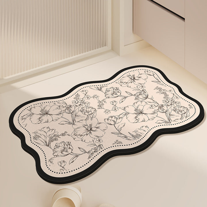 Floral Design Indoor Mat Bowlift