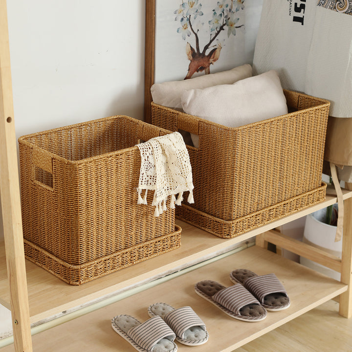 Handwoven Decorative Storage Chest Bowlift