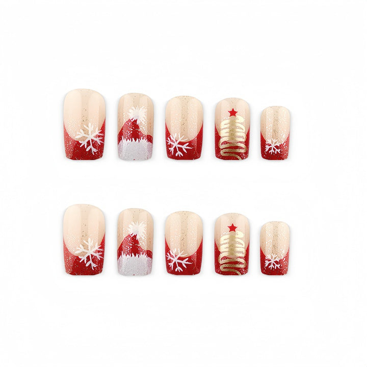 Artificial nails with festive Christmas design Bowlift