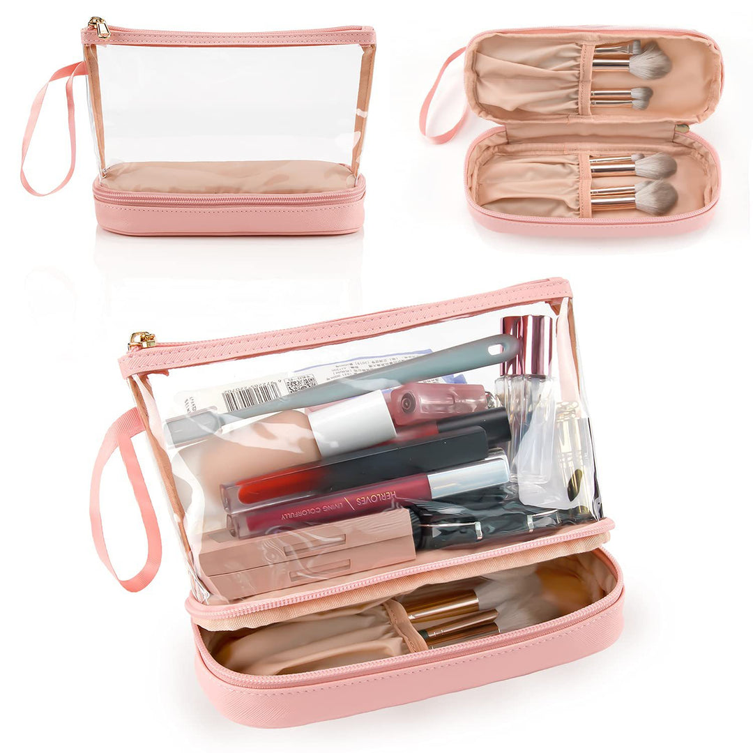 Cosmetic organizer bag with transparent compartments Bowlift