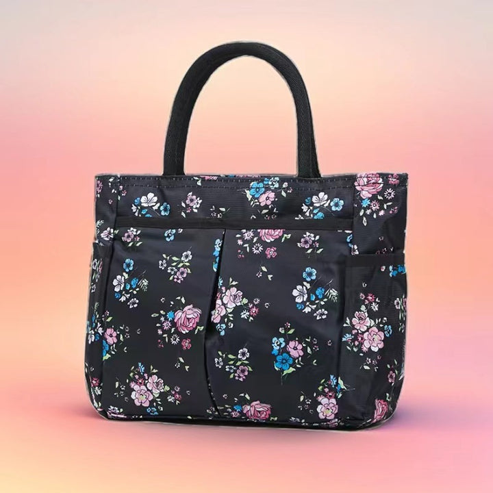 Multi-Pocket Candy Print Tote Bag Bowlift