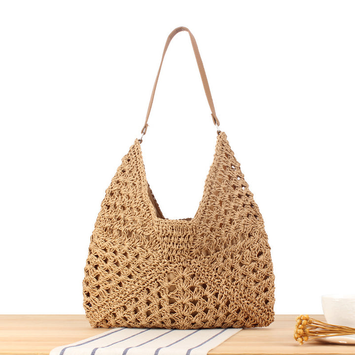 Shoulder bag with hand-knotted pattern and leather accents Bowlift