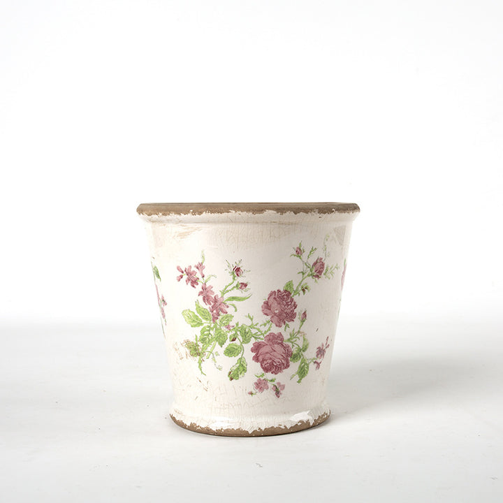 Decorative ceramic flower pot with floral design Bowlift