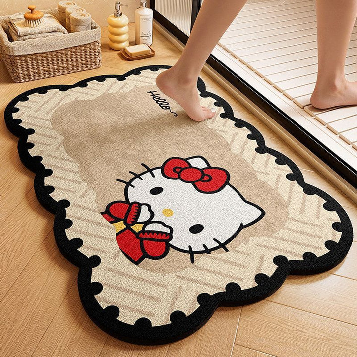 Playful Cat-Themed Plush Bath Mat