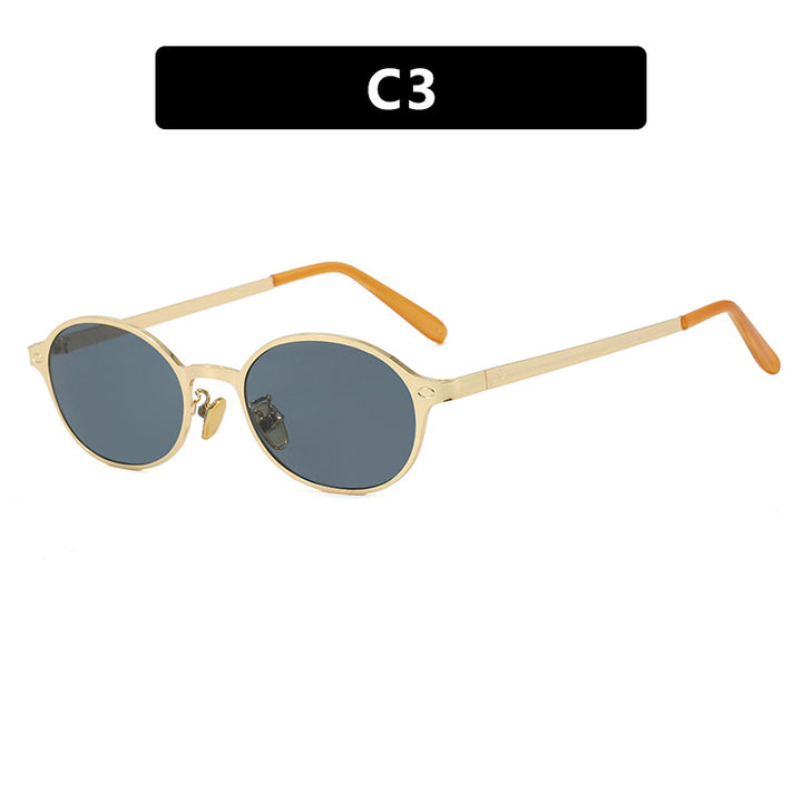 Women's round glasses with a delicate metal frame and comfortable nose pads Bowlift