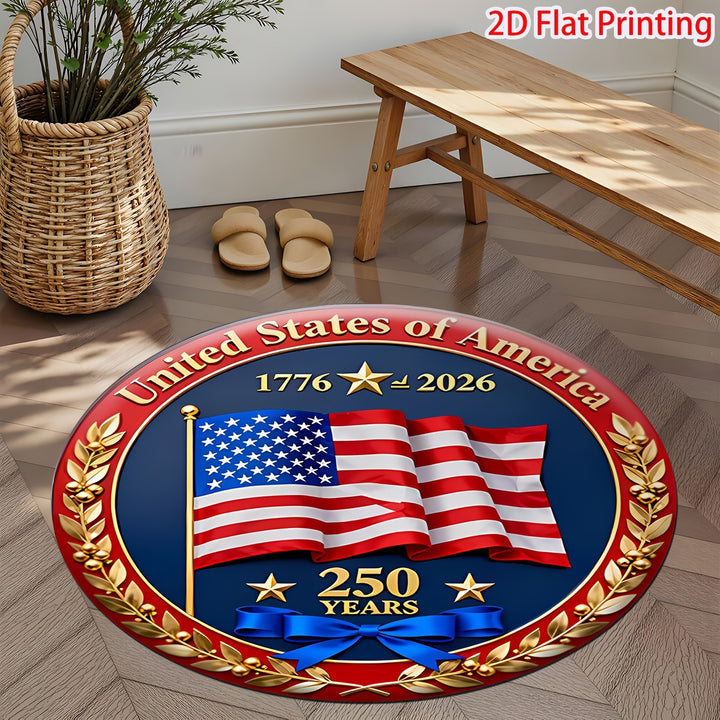 Decorative Patriotic Heart-Shaped Area Rug