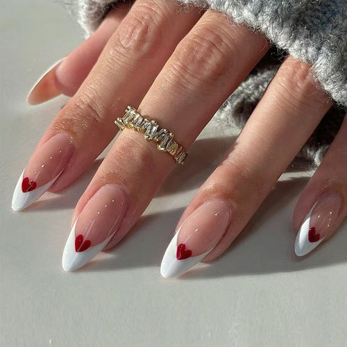 Heart-Accent Press-On Nail Art Set Bowlift