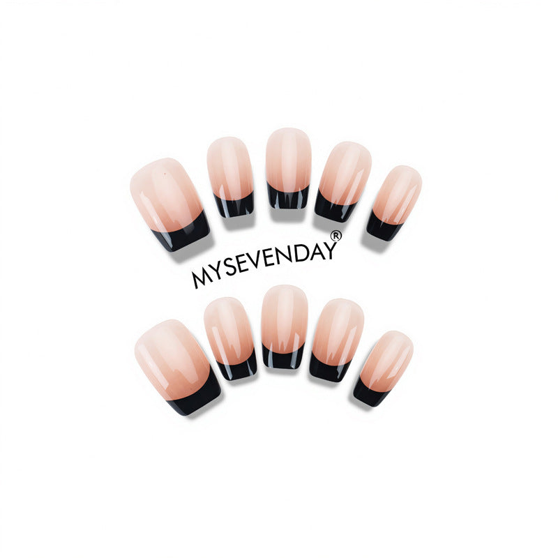 French Tip Press-On Nail Set with Glossy Finish Bowlift
