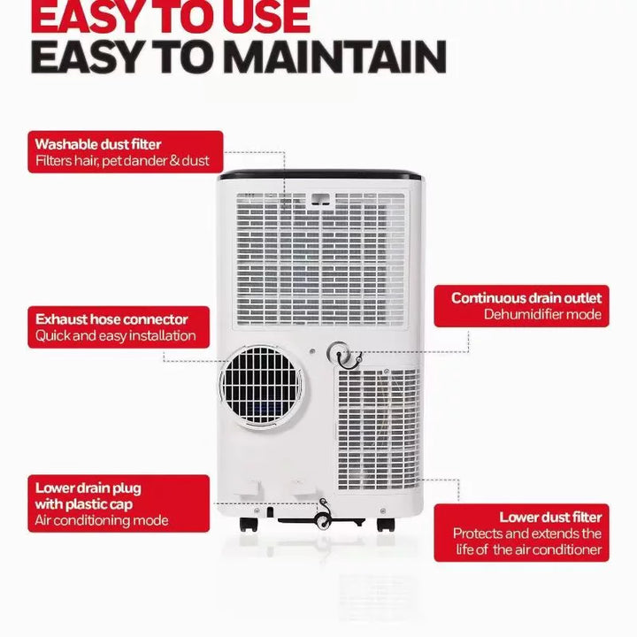 Unisex One Size smart portable air conditioner with WiFi app control, dehumidifier, fan and digital touch display Bowlift