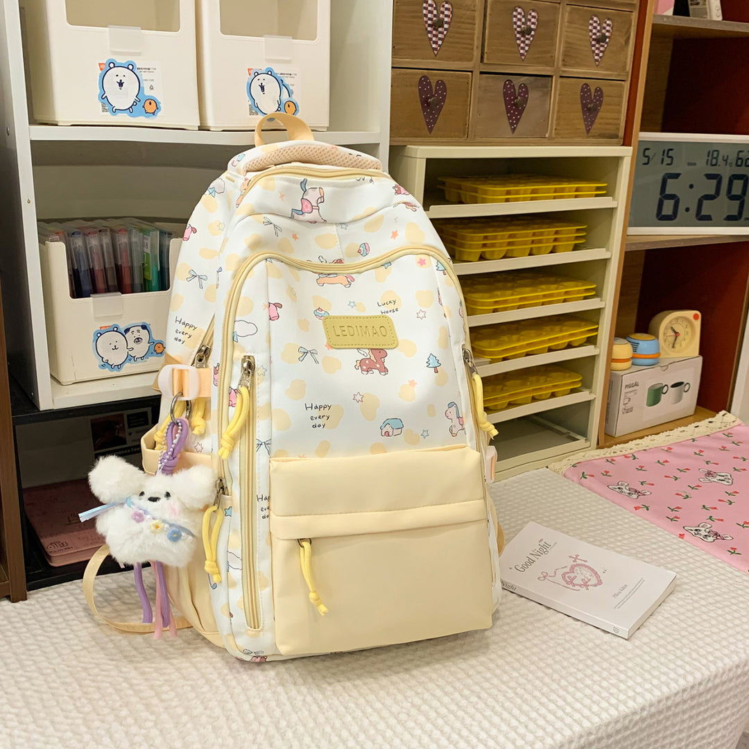 Whimsical Cartoon Print Backpack