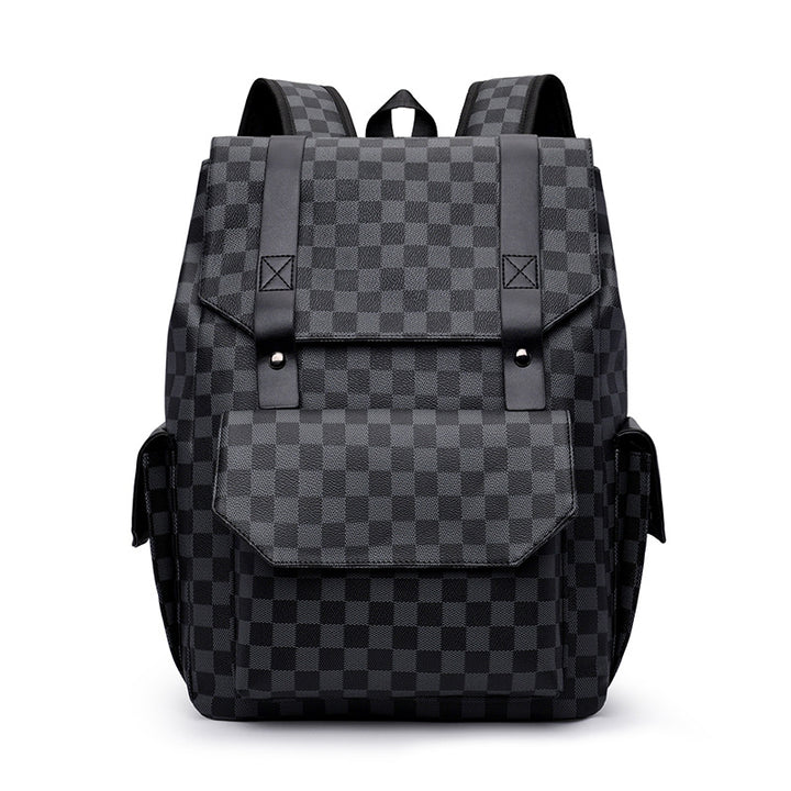 Stylish Checkerboard Pattern Backpack