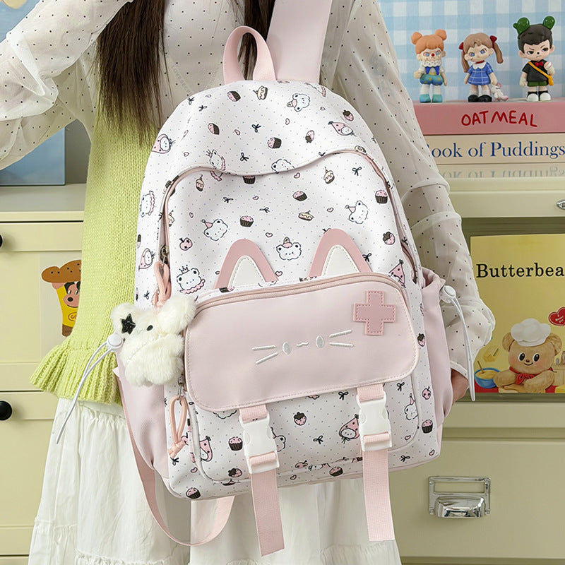 Cartoon-Themed Cat Ears Backpack Bowlift