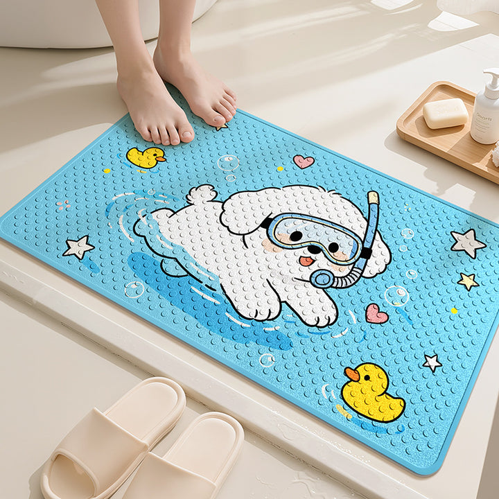 Playful Dog-Themed Bath Mat Bowlift