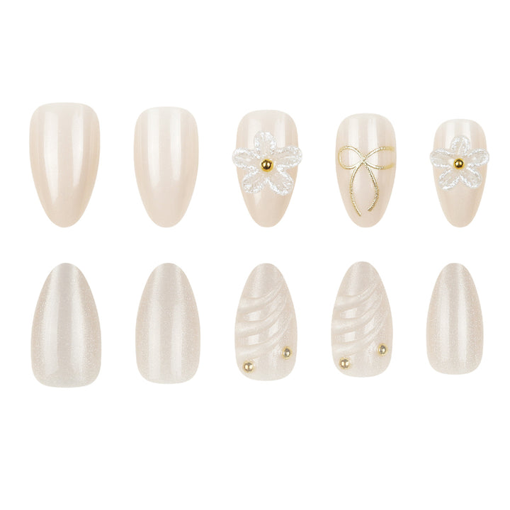 Floral and Artistic Press-On Nail Set Bowlift