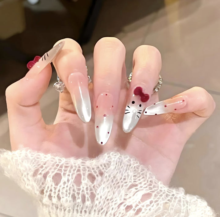 Star-Patterned Elegant Press-On Nail Set Bowlift