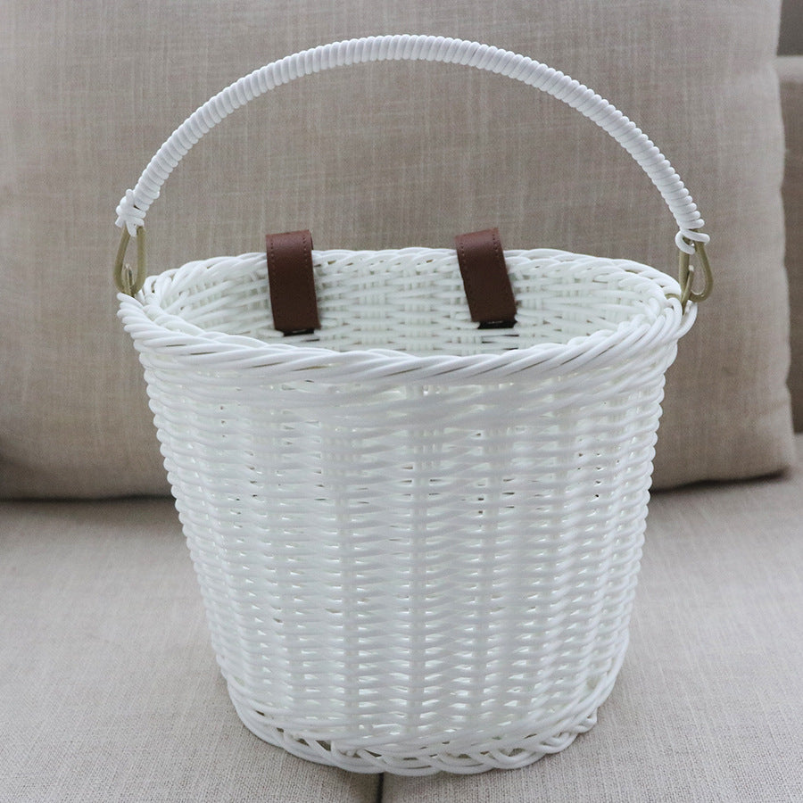 Practical hand basket with leather handles Bowlift