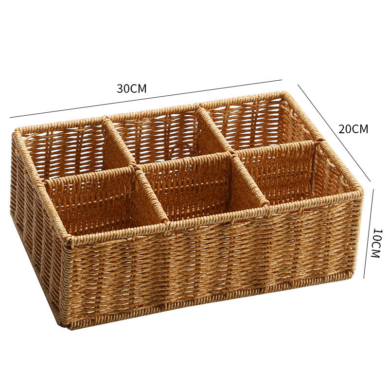 Multi-Sectional Woven Storage Basket Bowlift